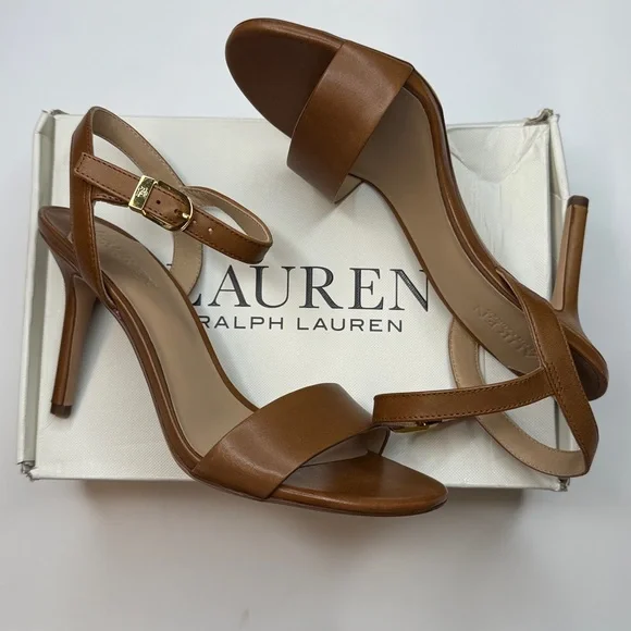 Lauren Ralph Lauren Women's Gwen Ankle-Strap Dress Sandals- Polo Tan- Size 6 - Picture 6 of 10
